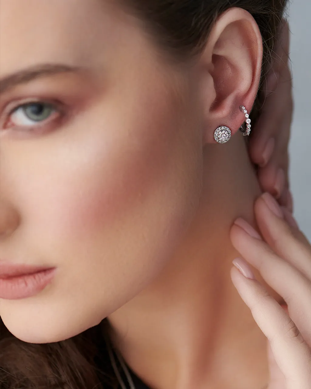 Cluster Halo Diamond Earrings