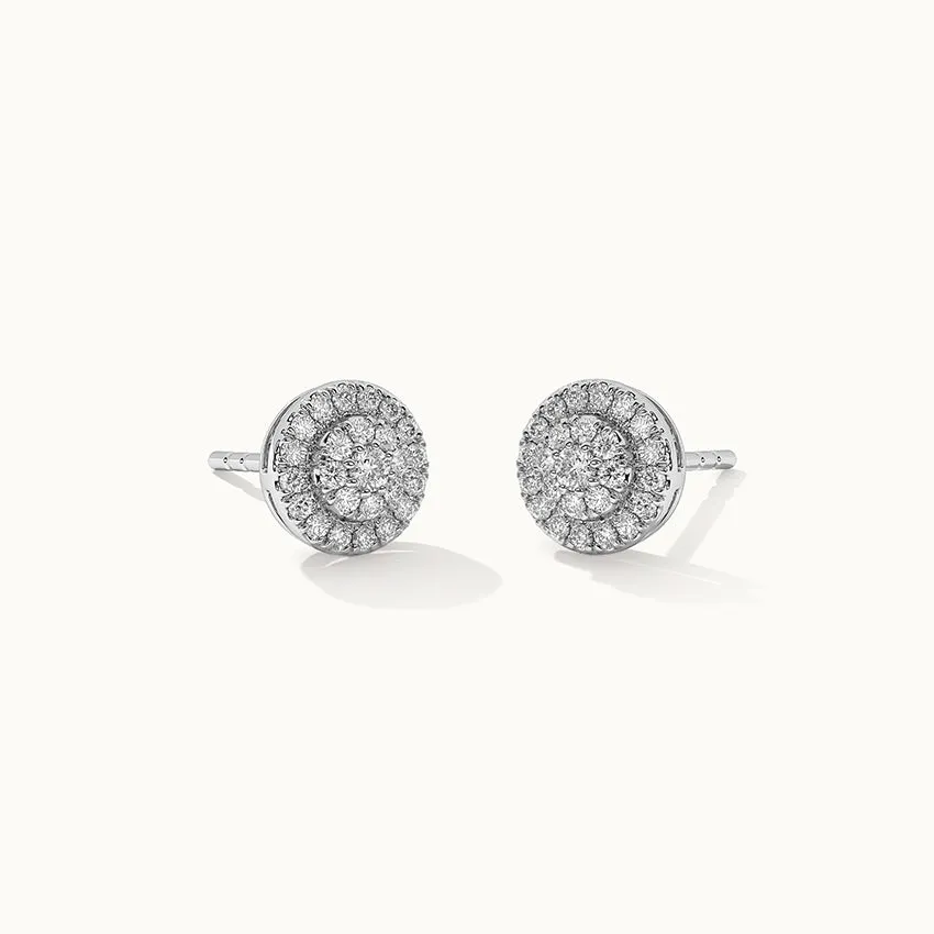 Cluster Halo Diamond Earrings