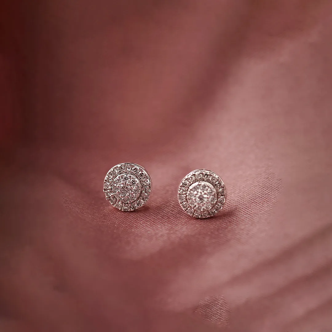 Cluster Halo Diamond Earrings