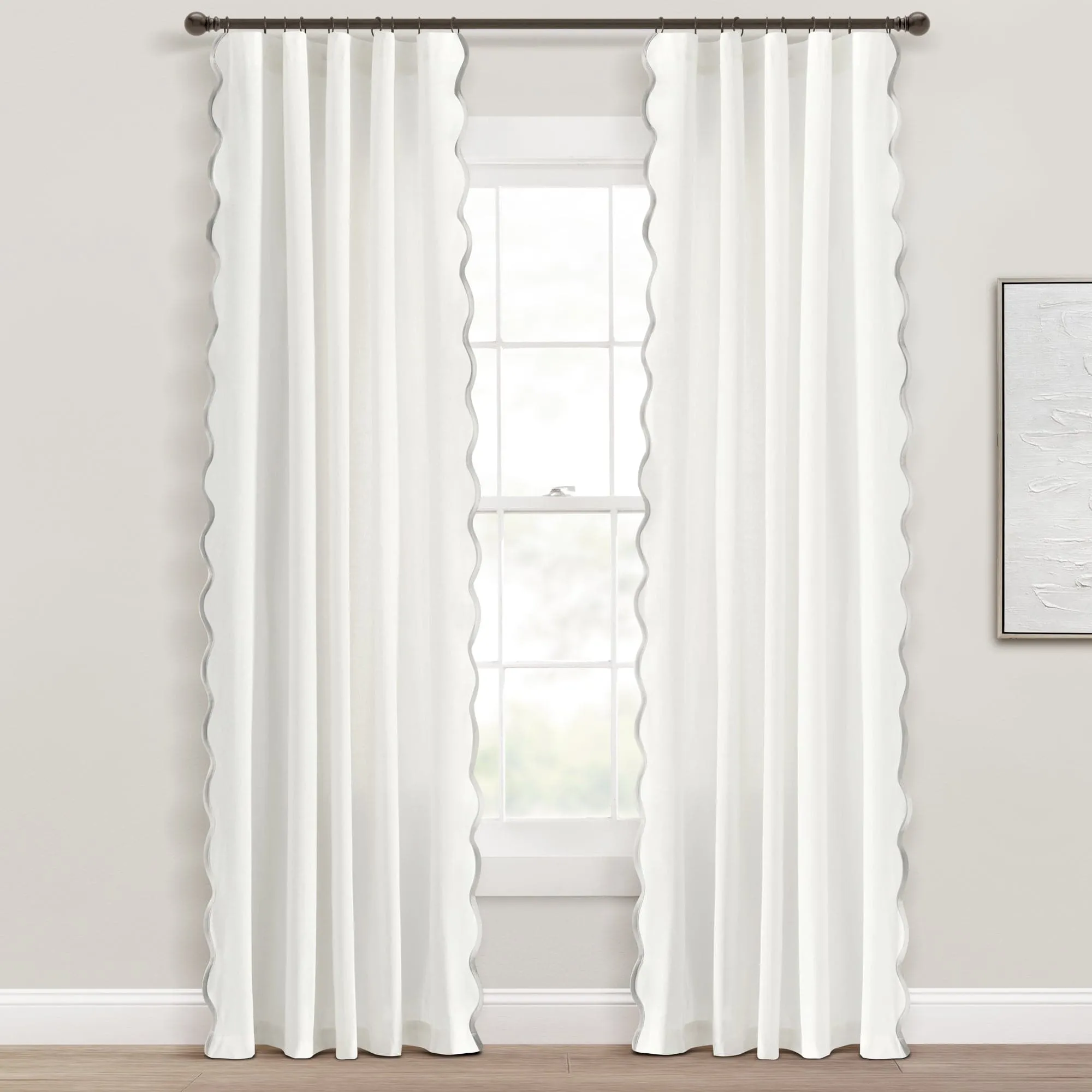 Coastal Chic Scalloped Edge Window Curtain Panel Set