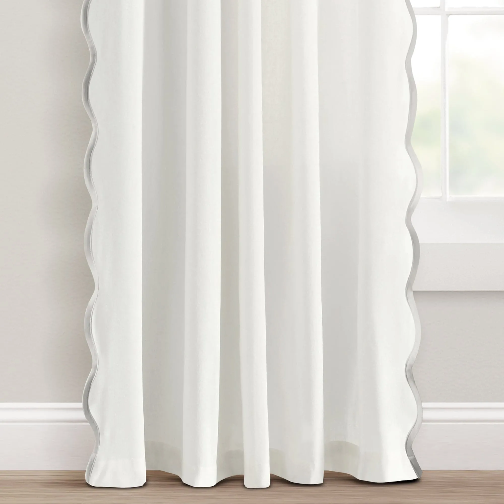 Coastal Chic Scalloped Edge Window Curtain Panel Set