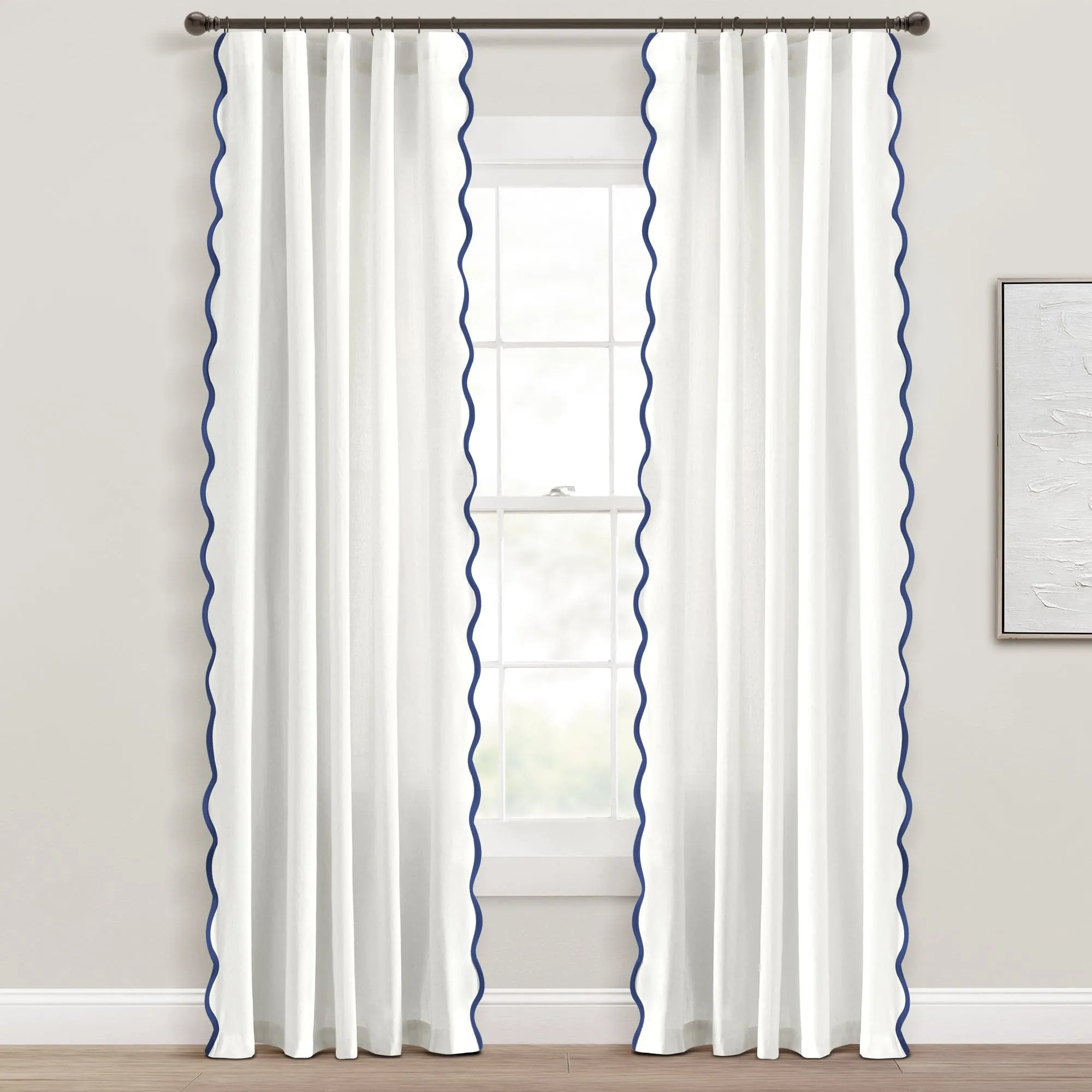 Coastal Chic Scalloped Edge Window Curtain Panel Set