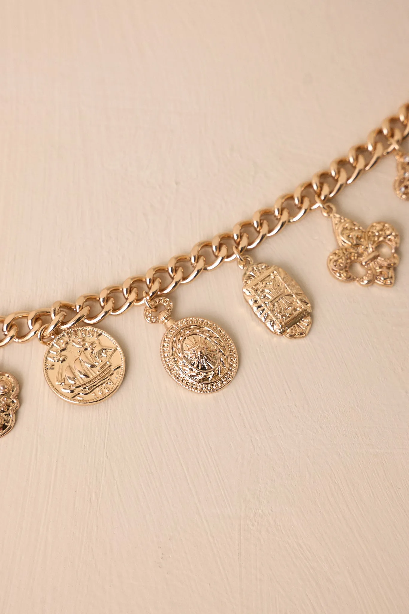 Crimson & Clover Gold Charm Chain Bracelet