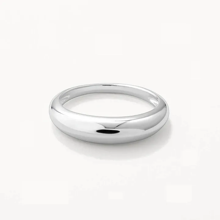 Curve Dome Ring Set in Silver