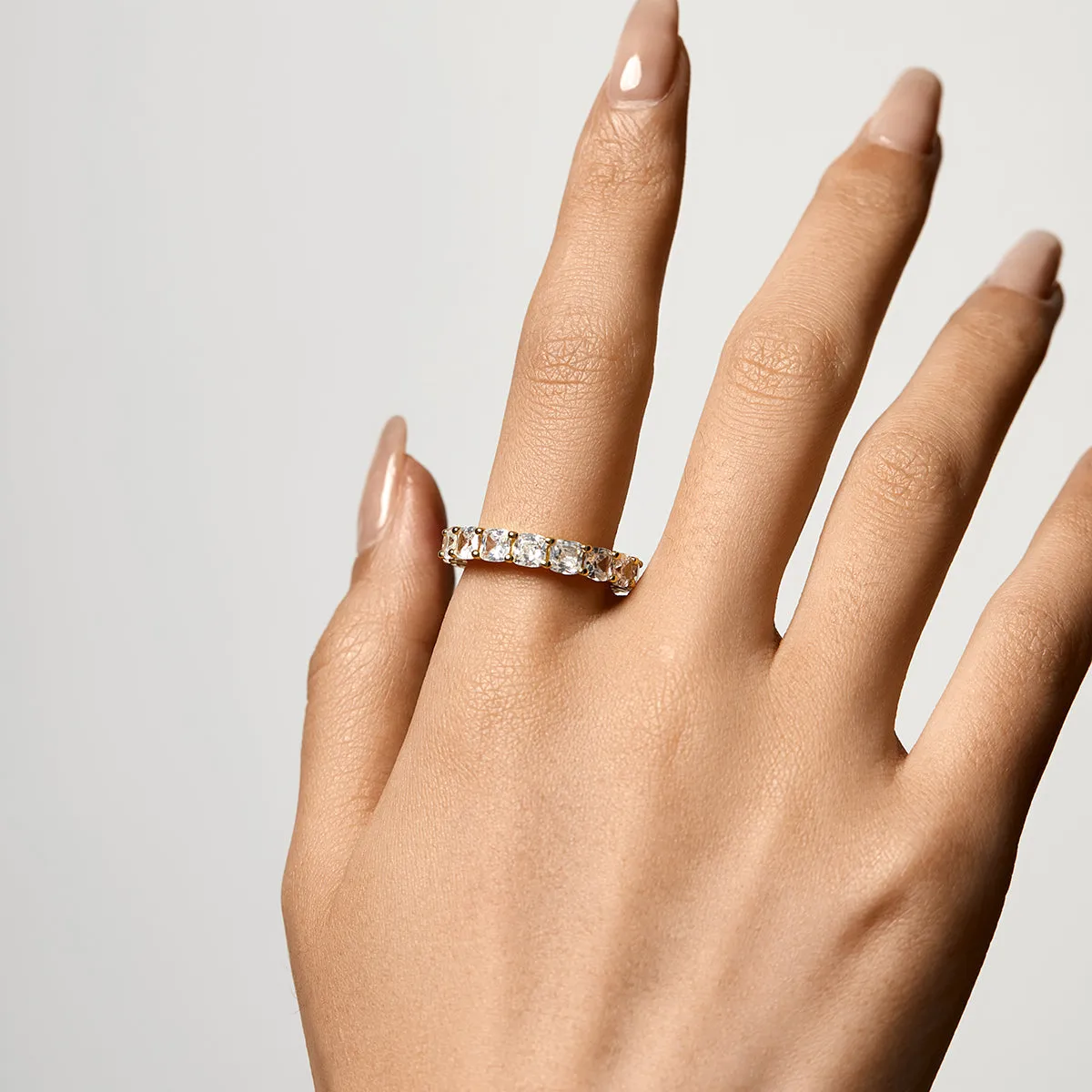 Cushion Cut Eternity Band