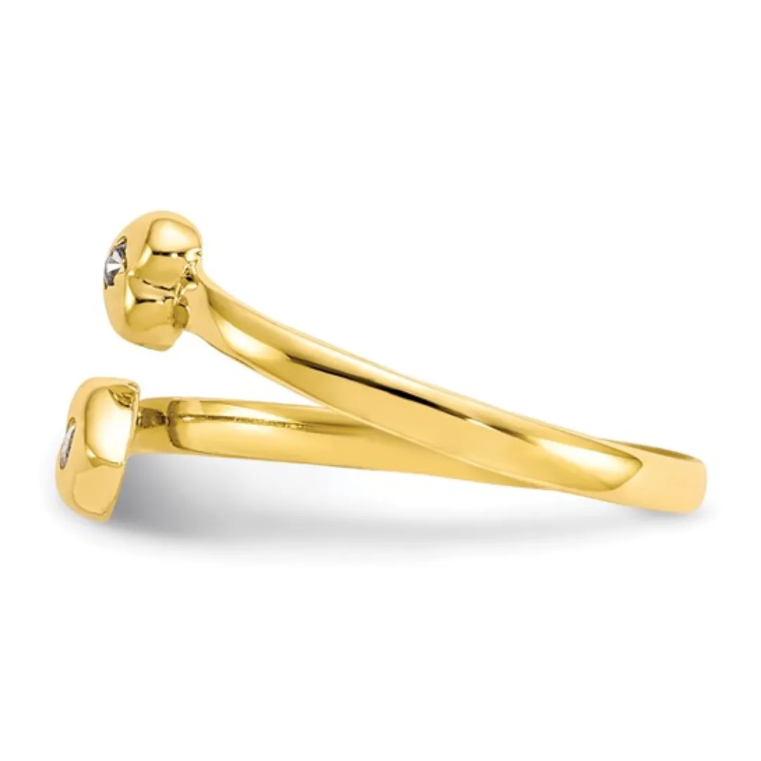 CZ 10k Yellow Gold Toe Rings