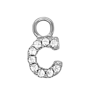 D797 Letter C CZ Pave Pendant