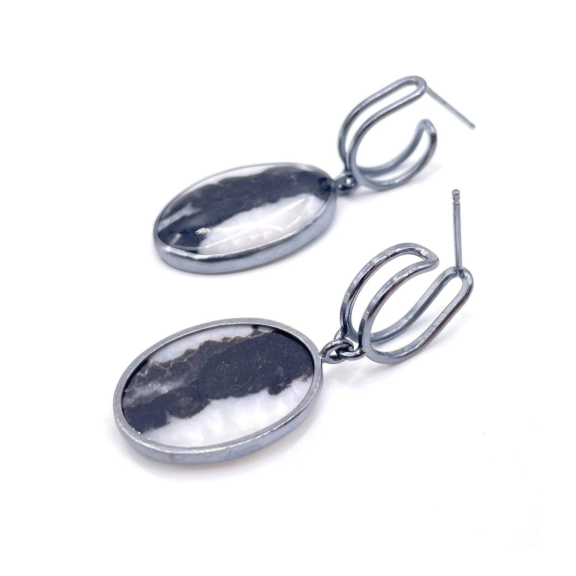 Dendritic Agate Hoops