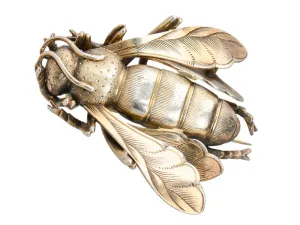 Detailed Vermeil Silver Honey Bee Brooch