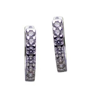 Diamond Simulant Hoop Earrings