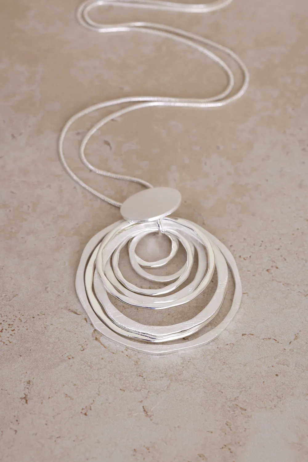 Elana Necklace - Silver/White