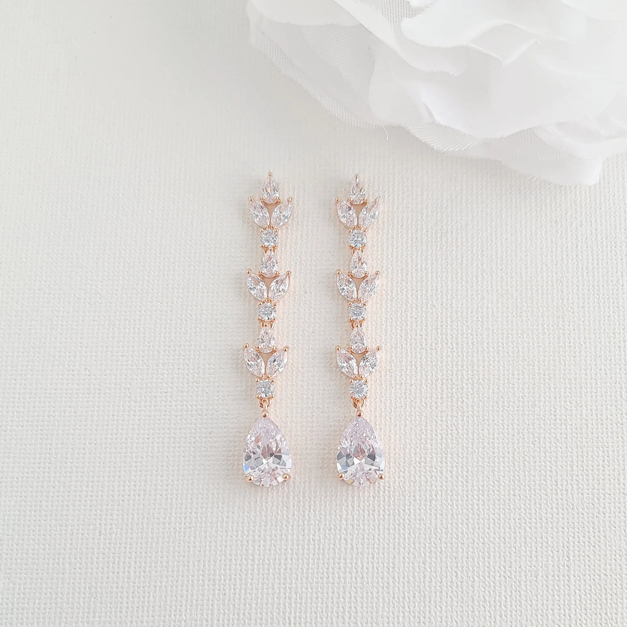 Elegant Cubic Zirconia Earrings for Brides-Anya