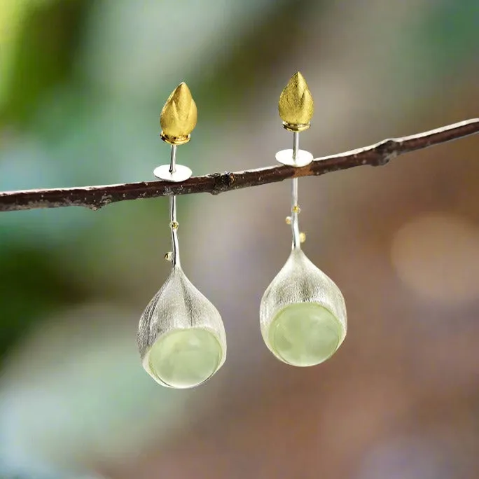 Elegant Lotus Buds Dangle Earrings