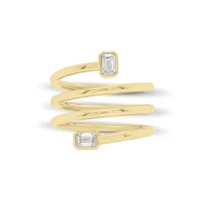 Emerald-Cut Diamond Wrap Ring