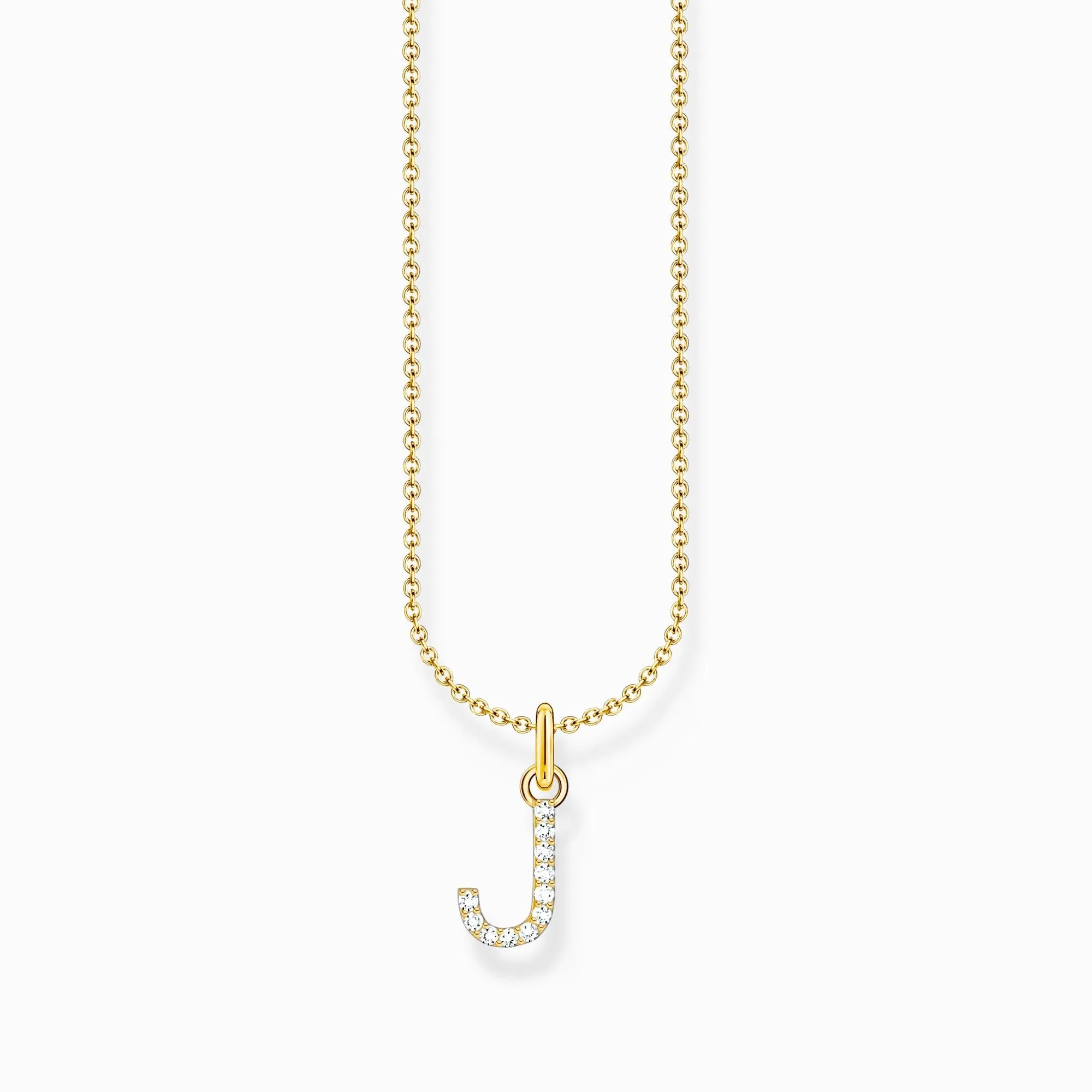 Essentials Gold Plated With Zirconia letter J Pendant Necklace KE2249-414-14-L45V