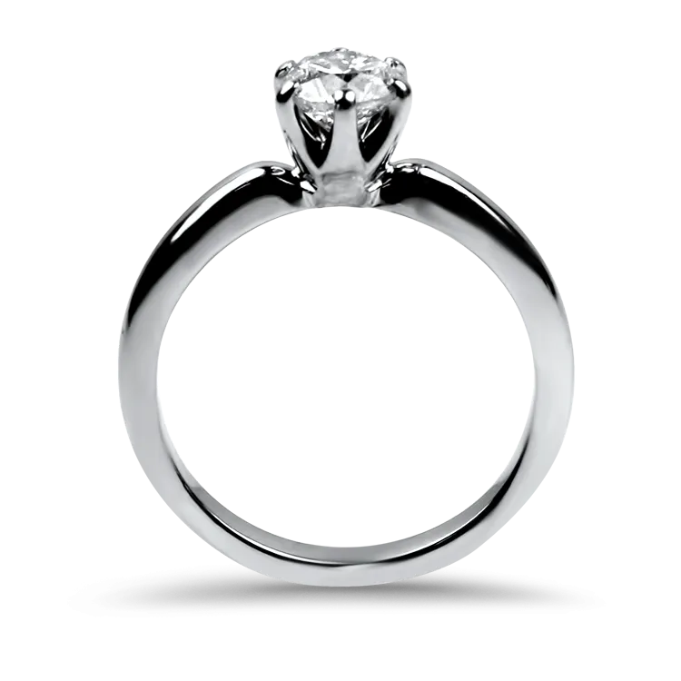 Estate 14k White Gold Round Brilliant Cut Diamond Solitaire Engagement Ring