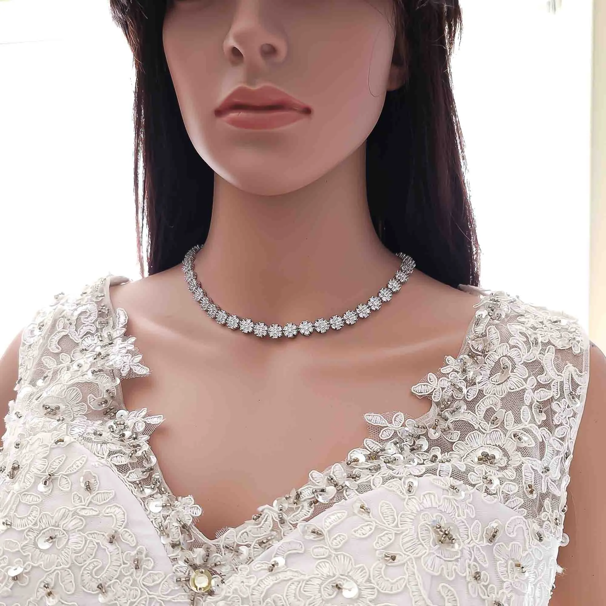 Floral Necklace and Bracelet Set for Weddings & Occasions-Orla