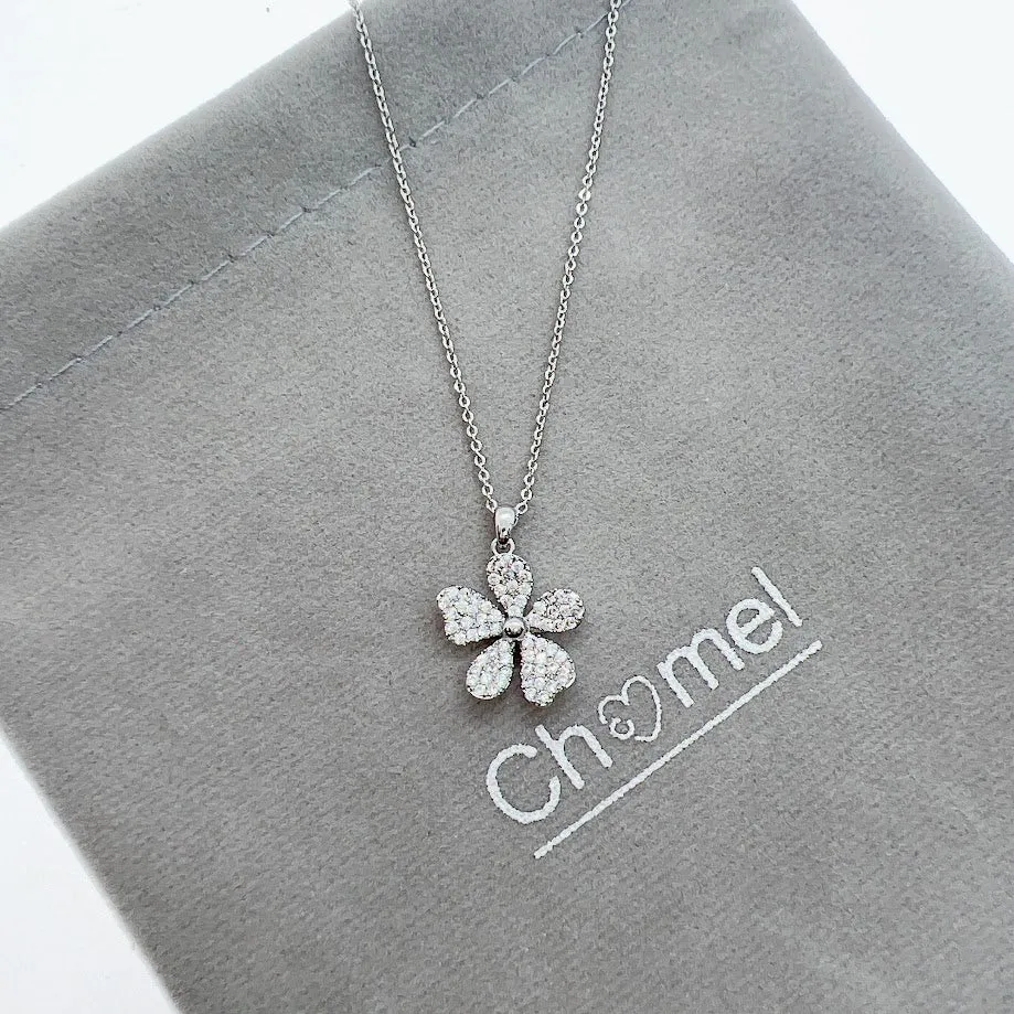 Flower Cubic Zirconia Necklace