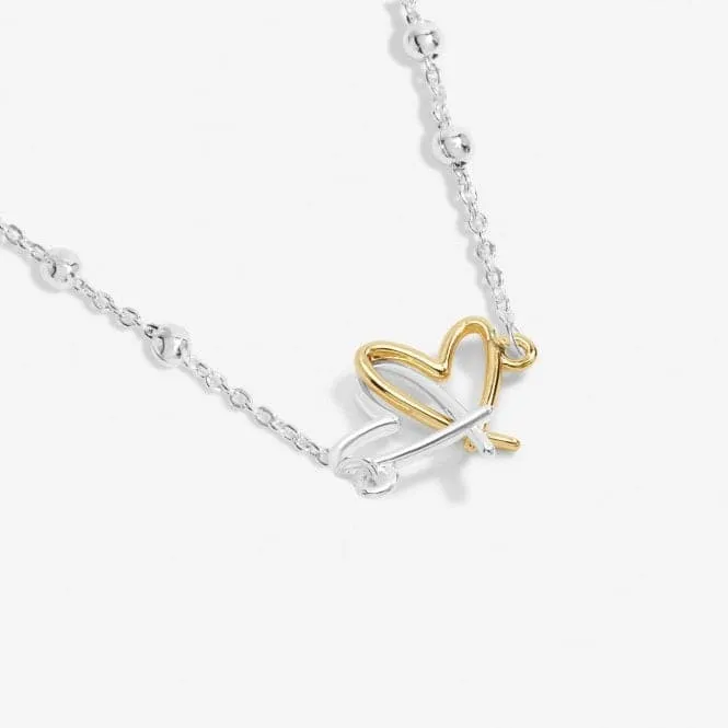 Forever Yours Lots Of Love Silver Gold Plated 46cm   5cm Necklace 6718