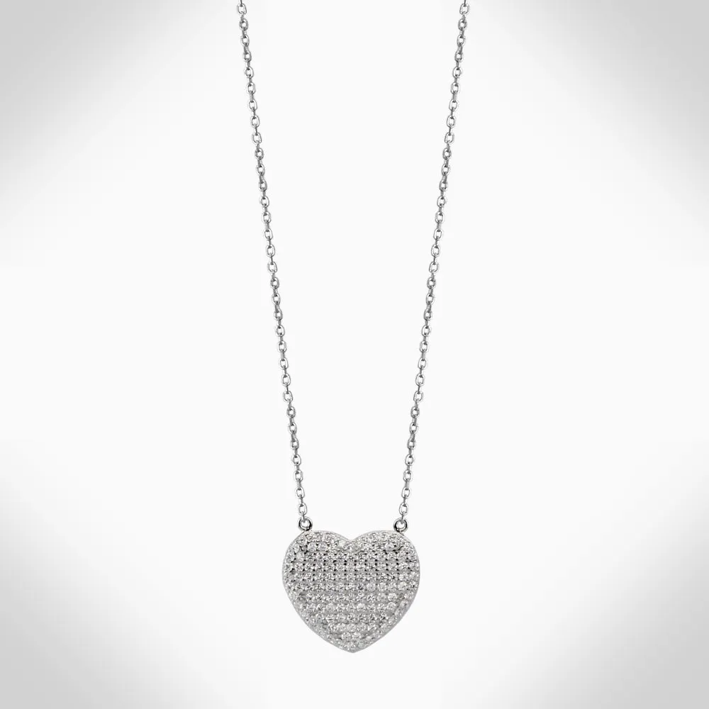 FULL HEART- NJ665 STERLING SILVER NECKLACE