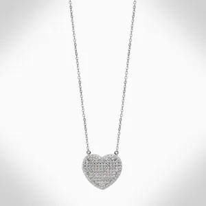 FULL HEART- NJ665 STERLING SILVER NECKLACE