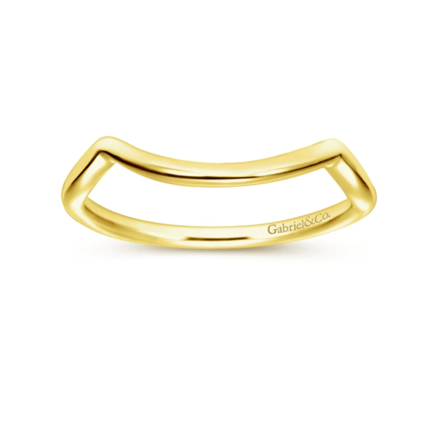 Gabriel & Co. "Celine" Curved High Polish Wedding Band