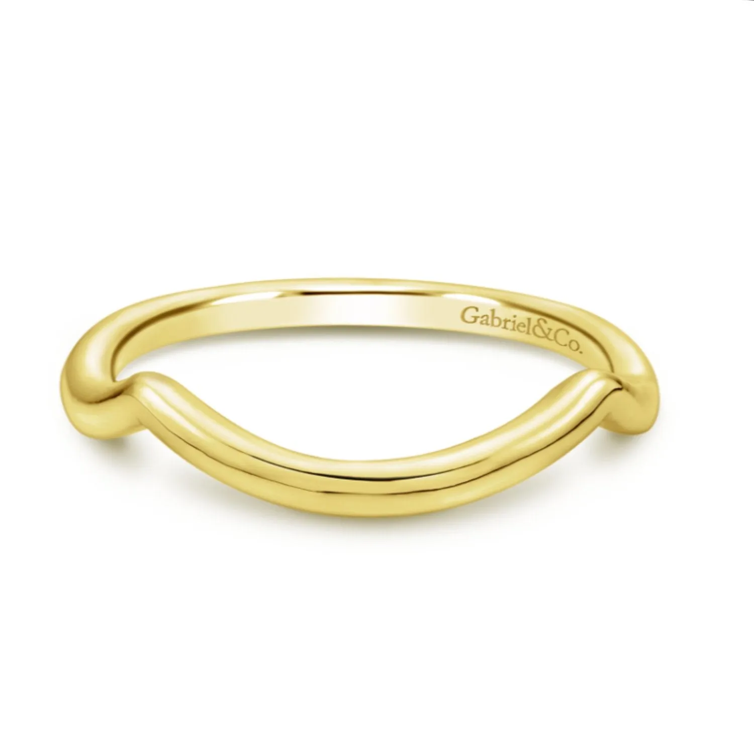 Gabriel & Co. "Celine" Curved High Polish Wedding Band