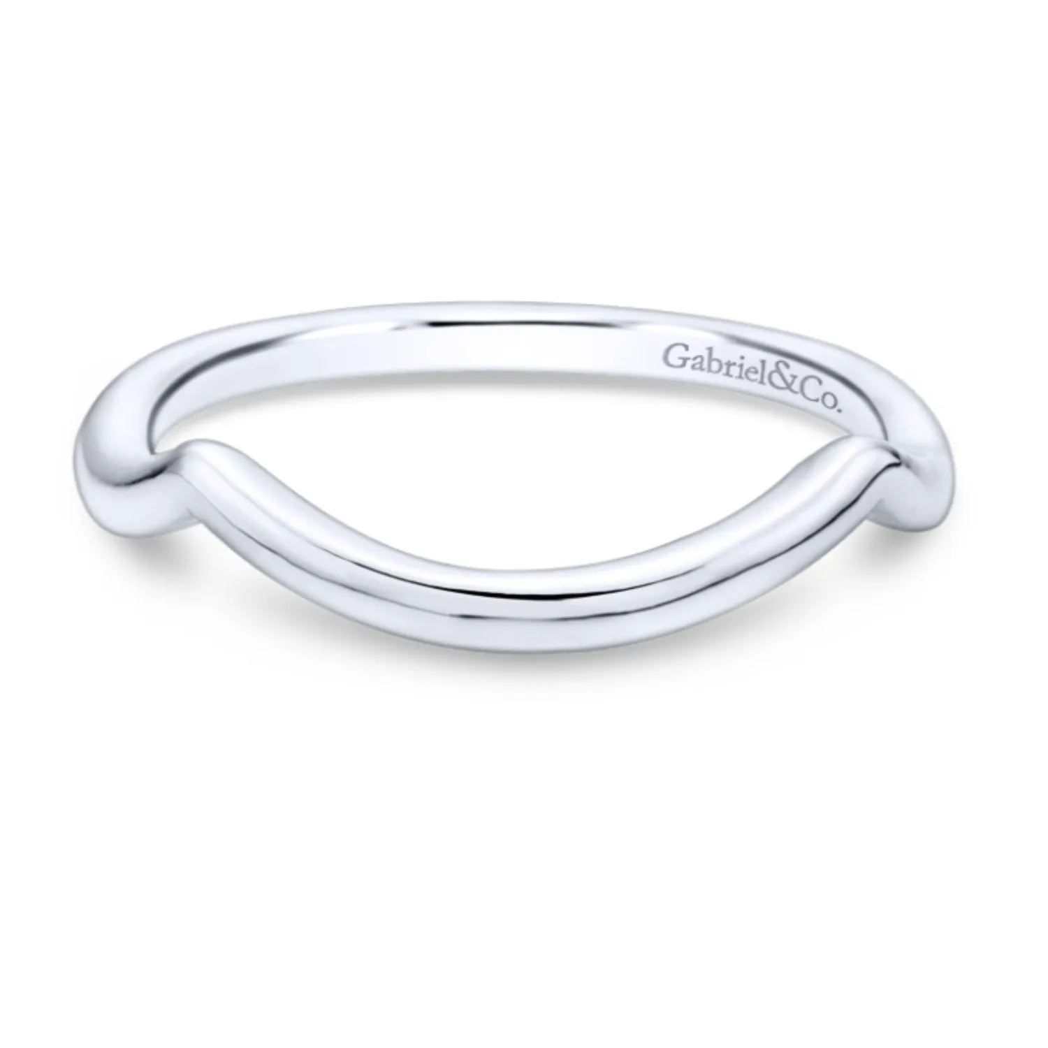 Gabriel & Co. "Celine" Curved High Polish Wedding Band