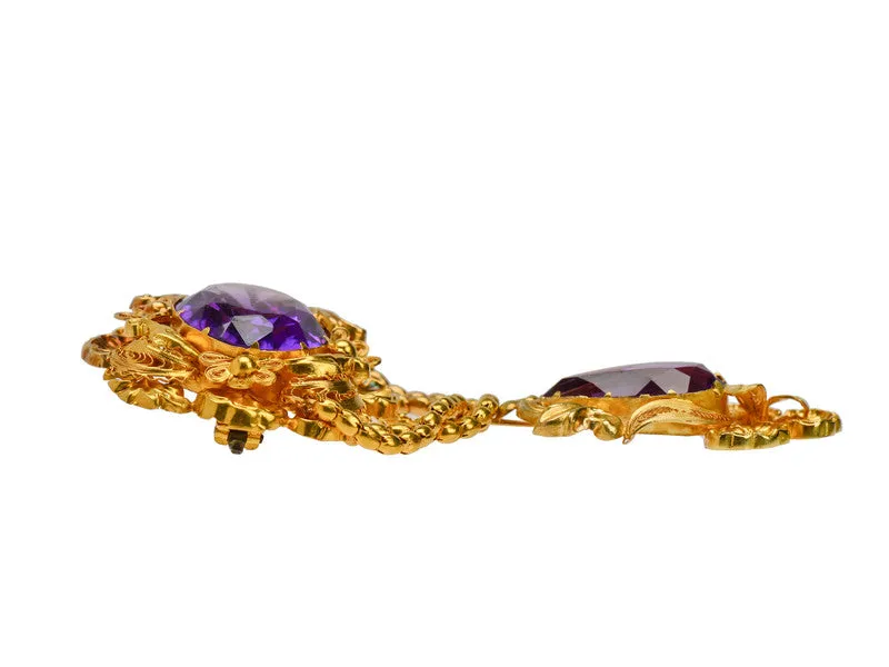 Glorious Georgian Amethyst Brooch Pendant