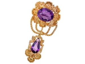 Glorious Georgian Amethyst Brooch Pendant