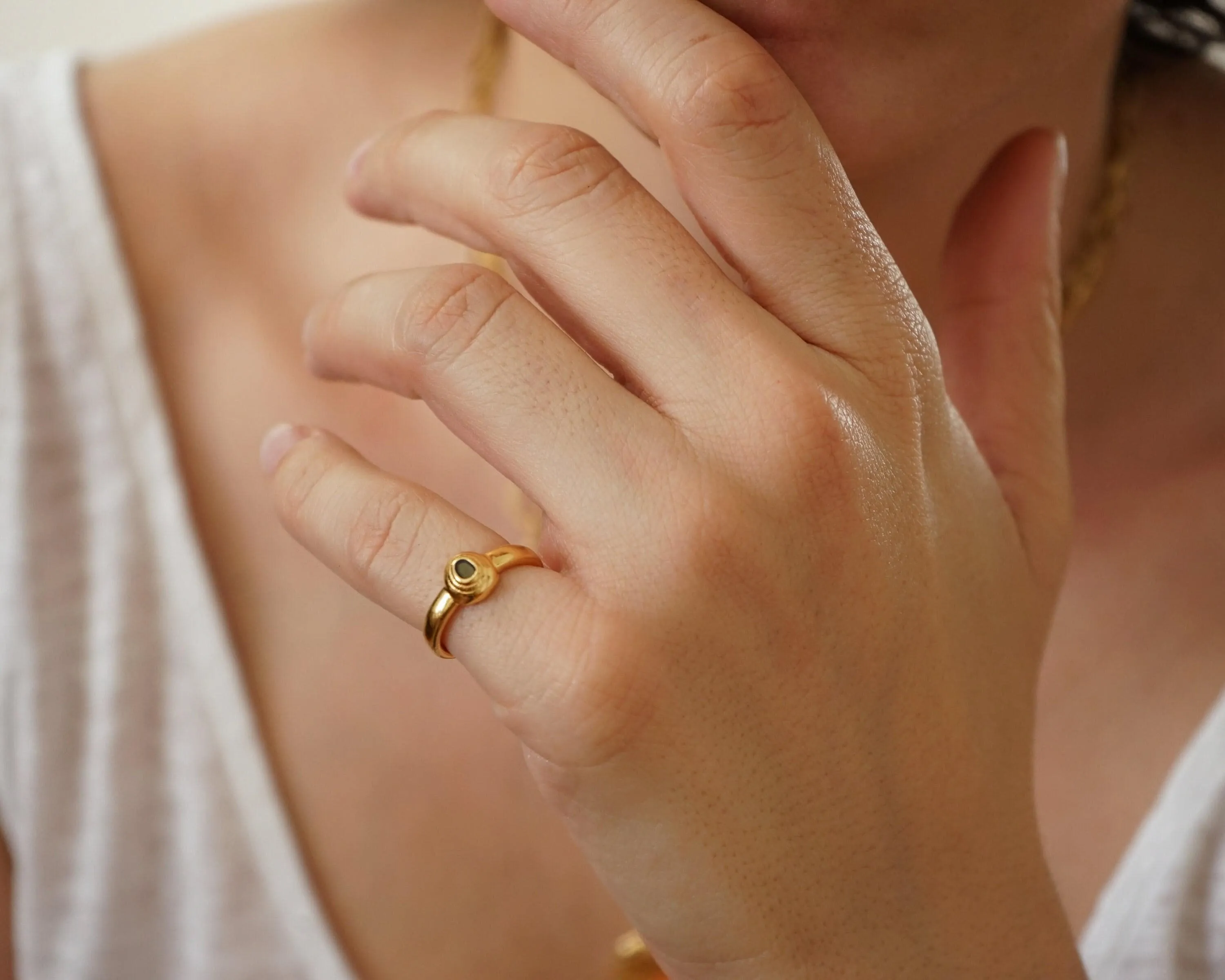 Gold & Colorful Enamel Ring