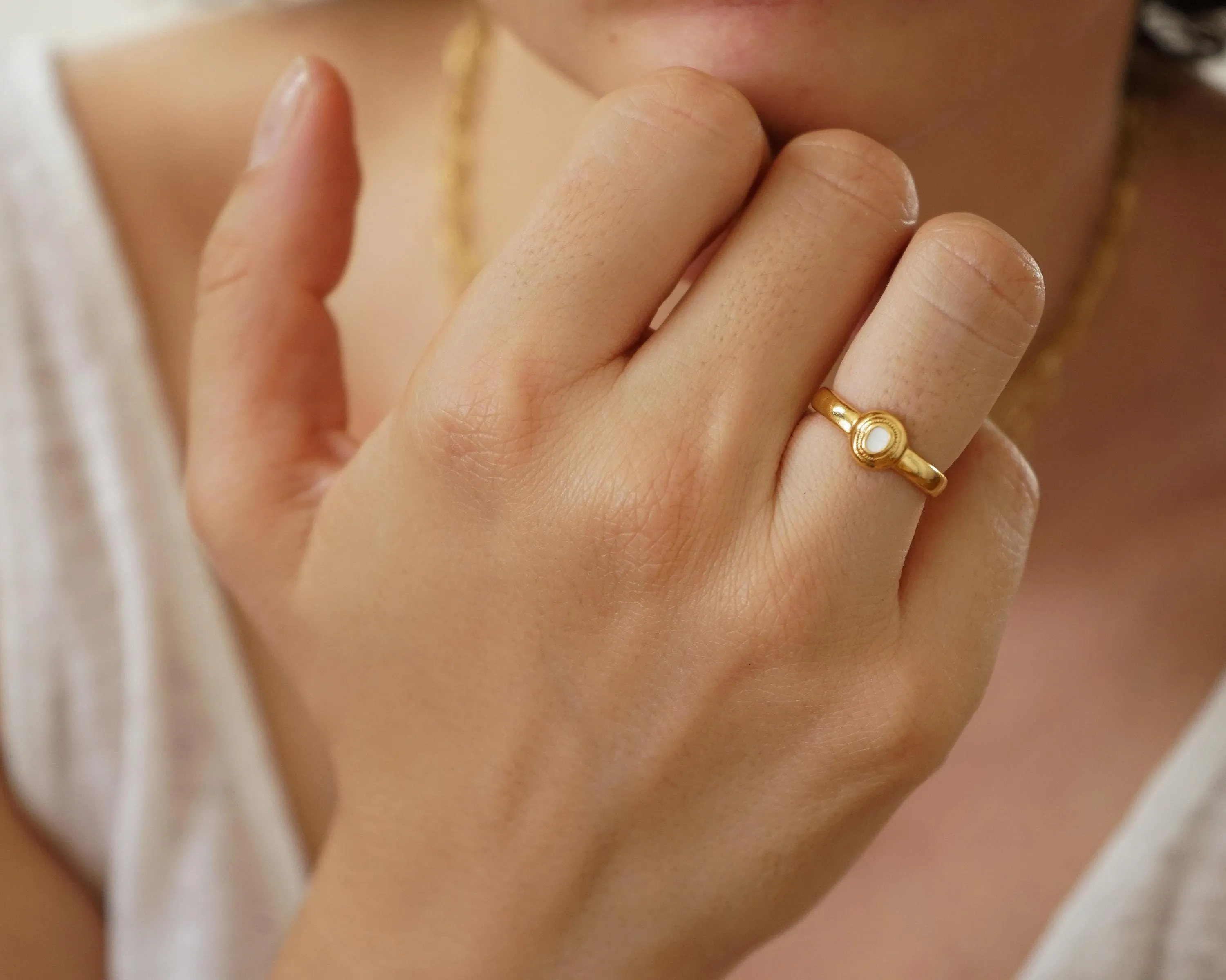 Gold & Colorful Enamel Ring