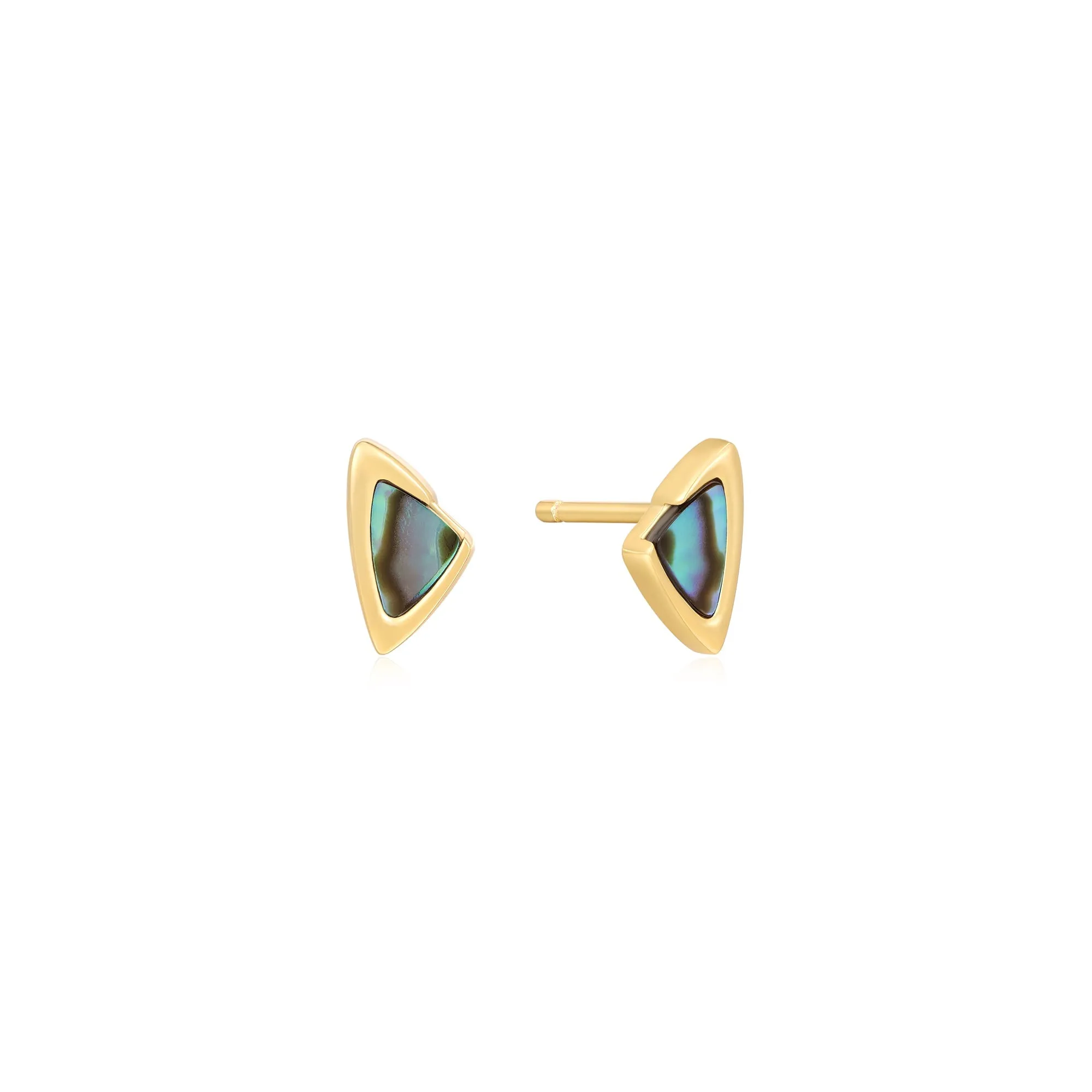 Gold Arrow Abalone Stud Earrings