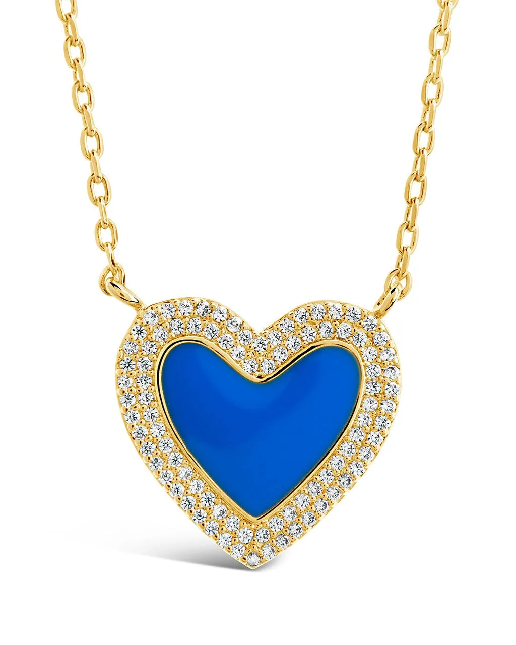 Gwen CZ & Enamel Heart Pendant Necklace