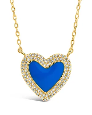 Gwen CZ & Enamel Heart Pendant Necklace