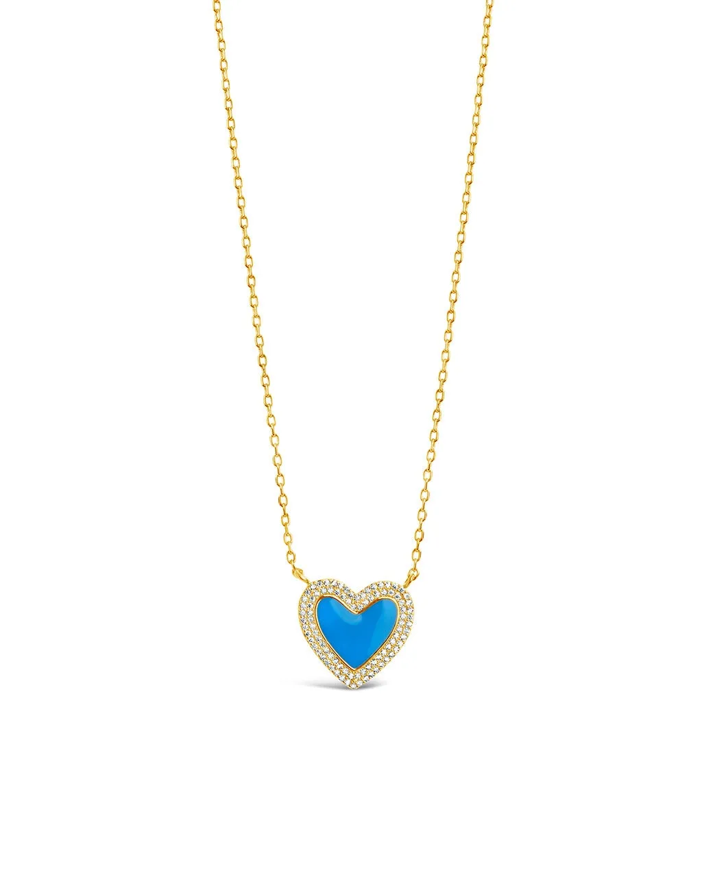 Gwen CZ & Enamel Heart Pendant Necklace