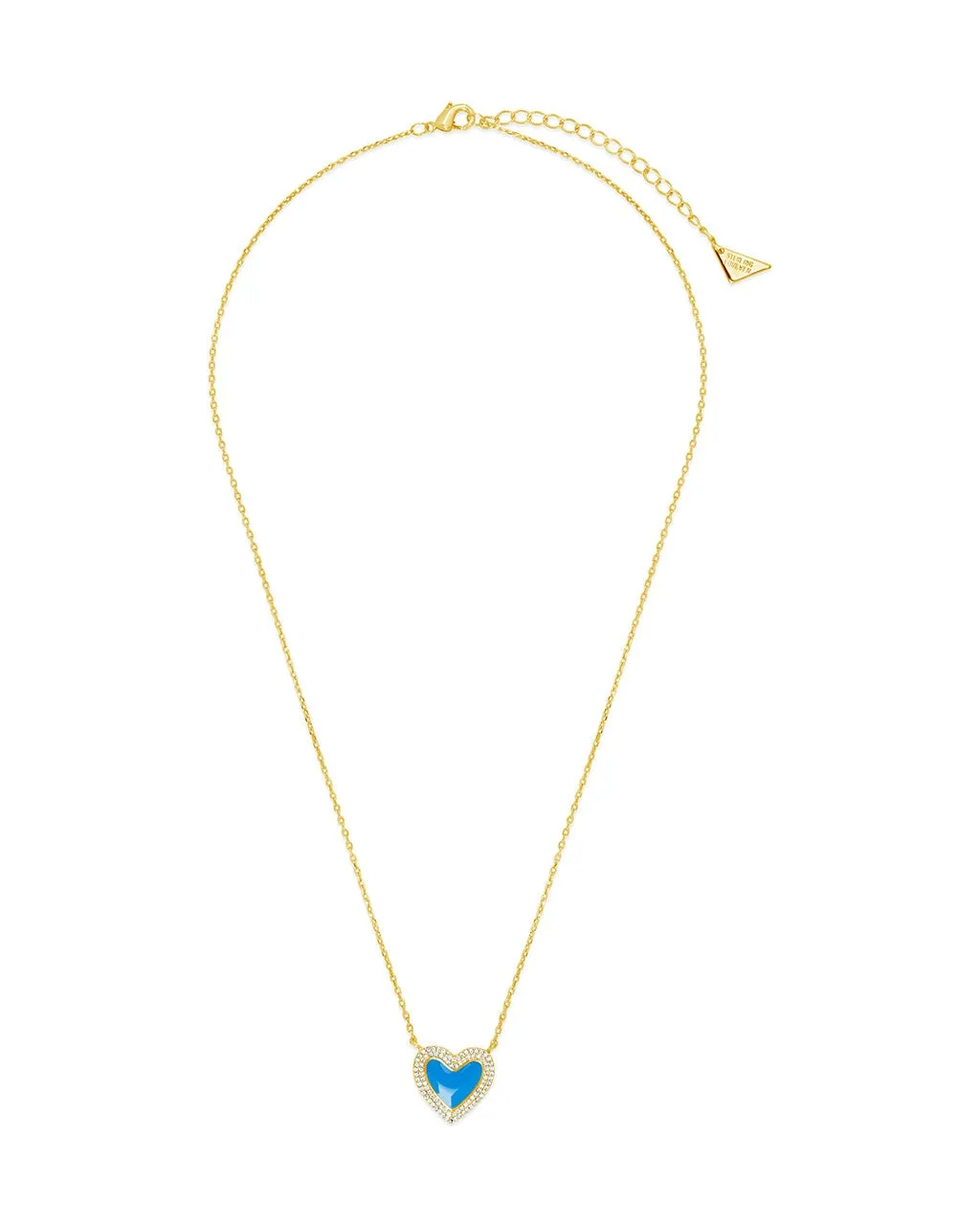 Gwen CZ & Enamel Heart Pendant Necklace