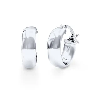 Half Round Hoop Earrings in Sterling Silver