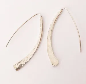 Hammered Silver Sickle Earrings