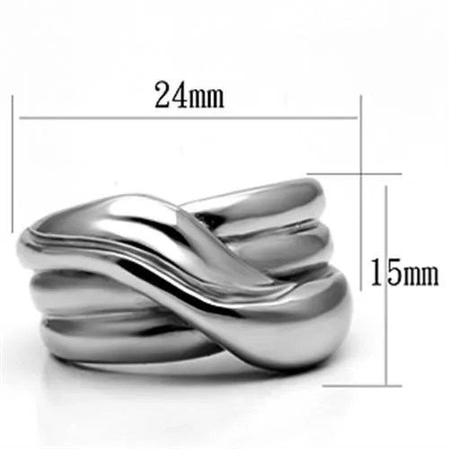 High polished (no plating) Stainless Steel Ring with No Stone for Women Style TK615