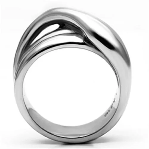 High polished (no plating) Stainless Steel Ring with No Stone for Women Style TK615