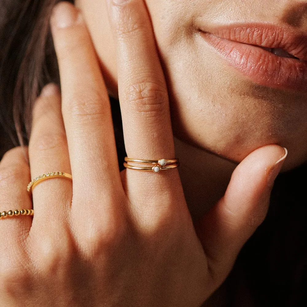 Howlite Healing Stone Ring 18ct Gold Plate