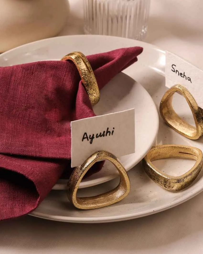 Innovative Triangle Napkin Rings With Name Tags Set | 2 x 2 inches