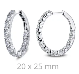 Inside Out Oval Simulated Diamond Hoop Earrings E0359CLP