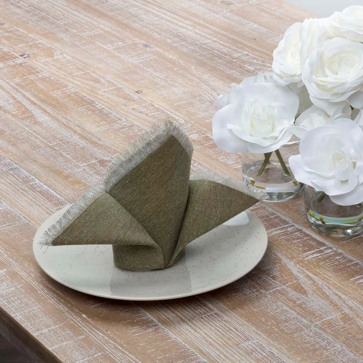 Jade Olive Napkin Set of 6 18x18 VHC Brands