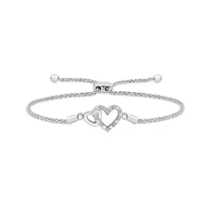 KATARINA Double Heart Diamond Tennis Bracelet (1/20 cttw)