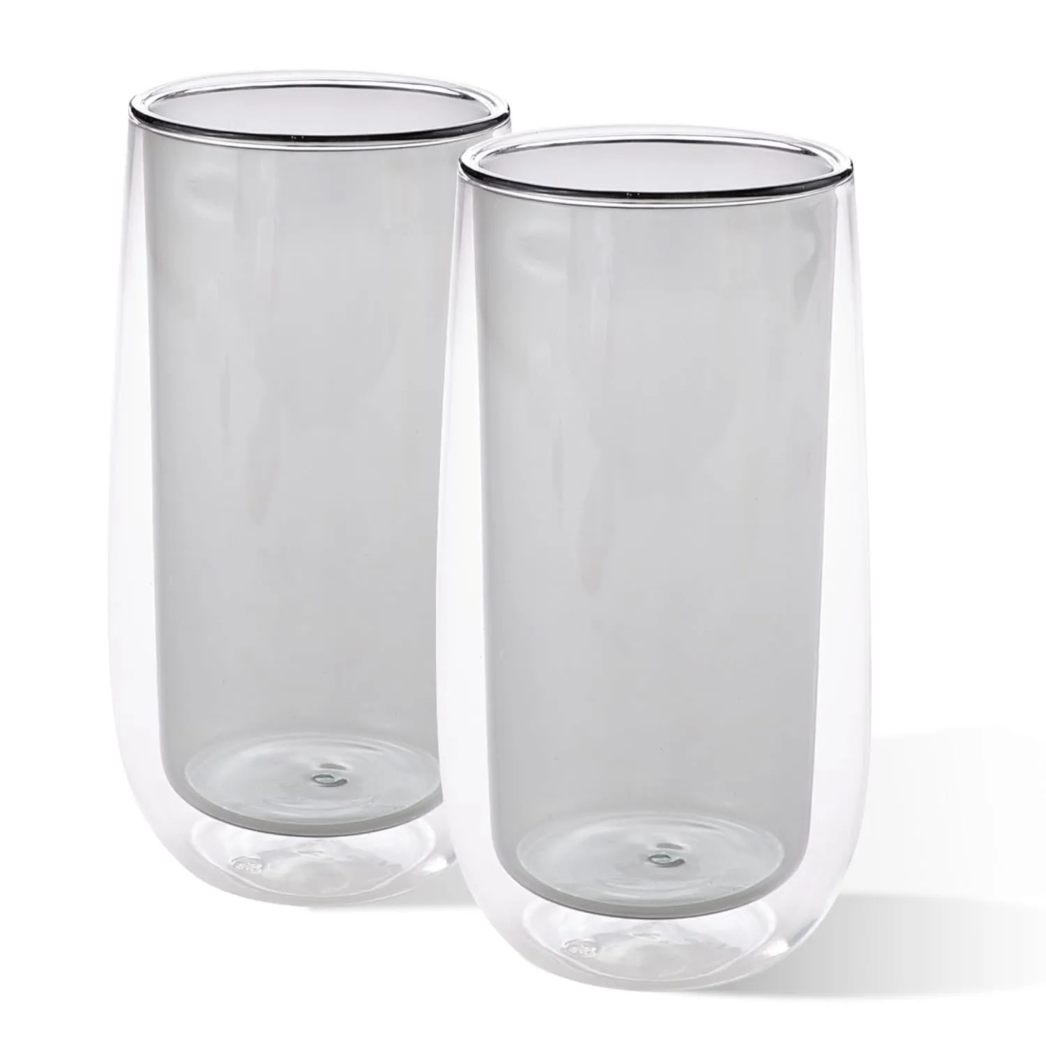 Kuber Industries 12 Pcs Double Walled Borosilicate Glass | High Thermal Resistance | Microwave & Dishwasher Safe | 240 ML | Pack of 6 | Grey