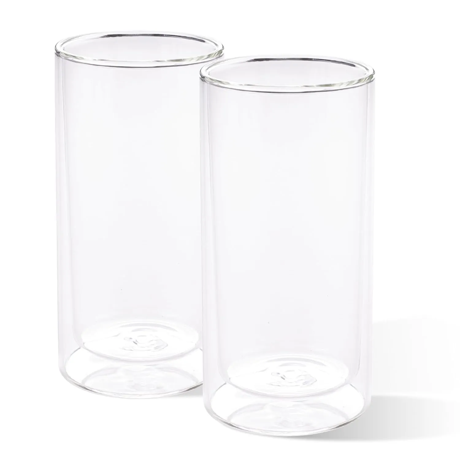 Kuber Industries 6 Pcs Double Walled Glasses | Borosilicate Glass Tumblers for Water | High Heet Resistance | Microwave & Dishwasher Safe | Juice Glasse | 250 ML | Pack of 3 | Transparent