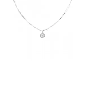 Ladies Rhodium Plated 16-18" Clear Crystal Charm Necklace UBN02245RH