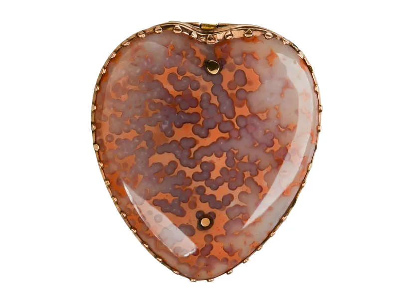 Large Georgian Agate Heart Brooch